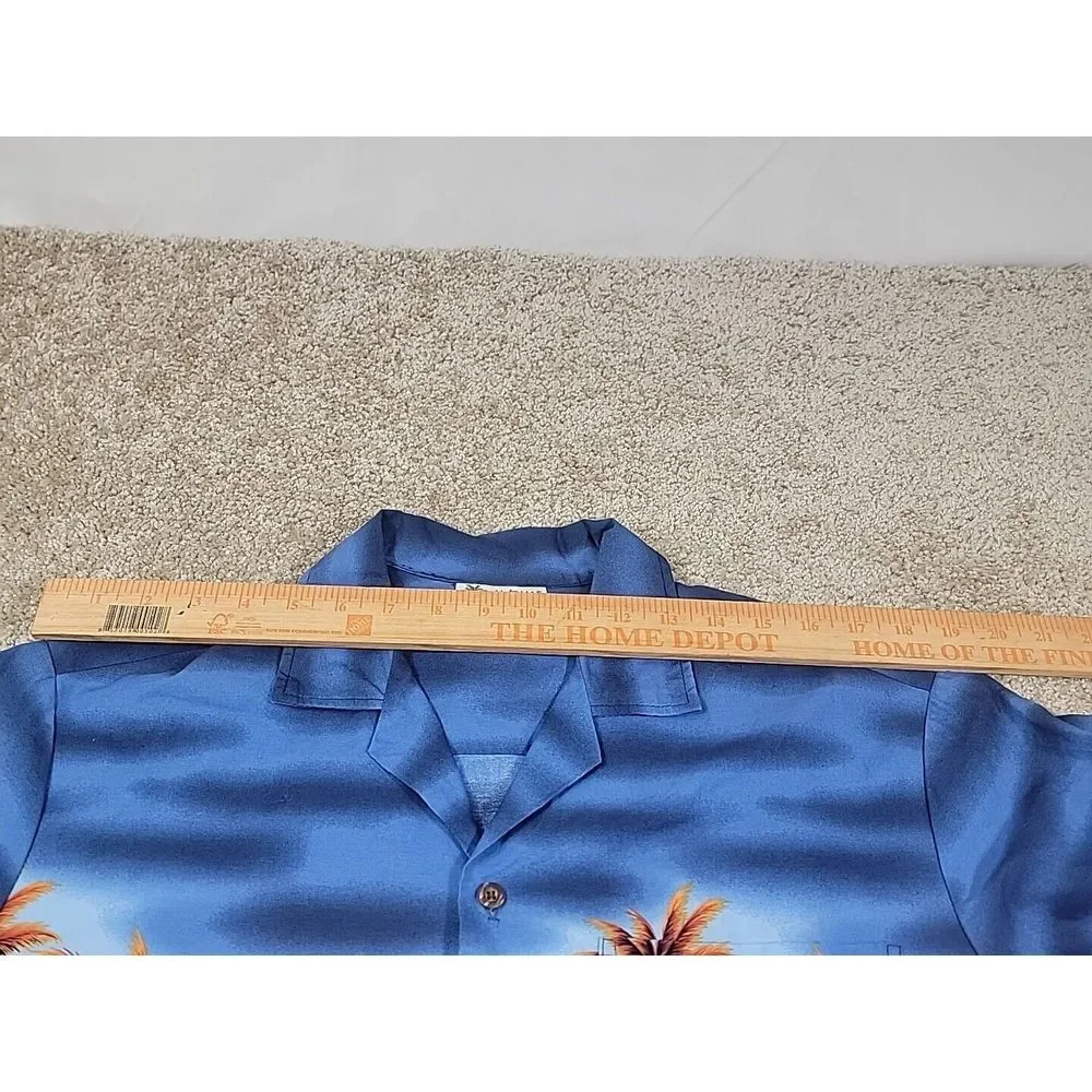 Vintage Aloha Republic Hawaiian Shirt Men's Size M Blue Button Up‎ beach - Picture 9 of 11